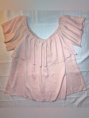 Rue21 Light Pink Off-Shoulder Ruffle Blouse